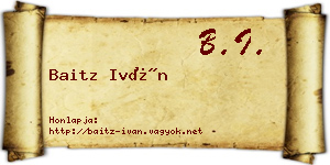 Baitz Iván névjegykártya